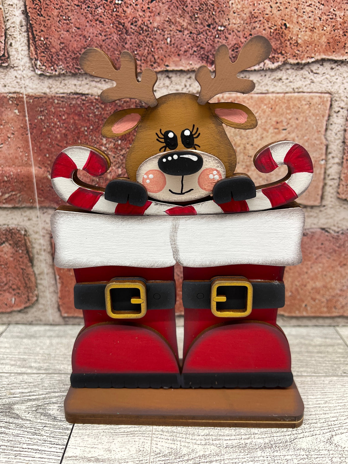Reindeer basket Insert - Christmas Boots Inserts - unpainted wood cutouts, ready for you to paint