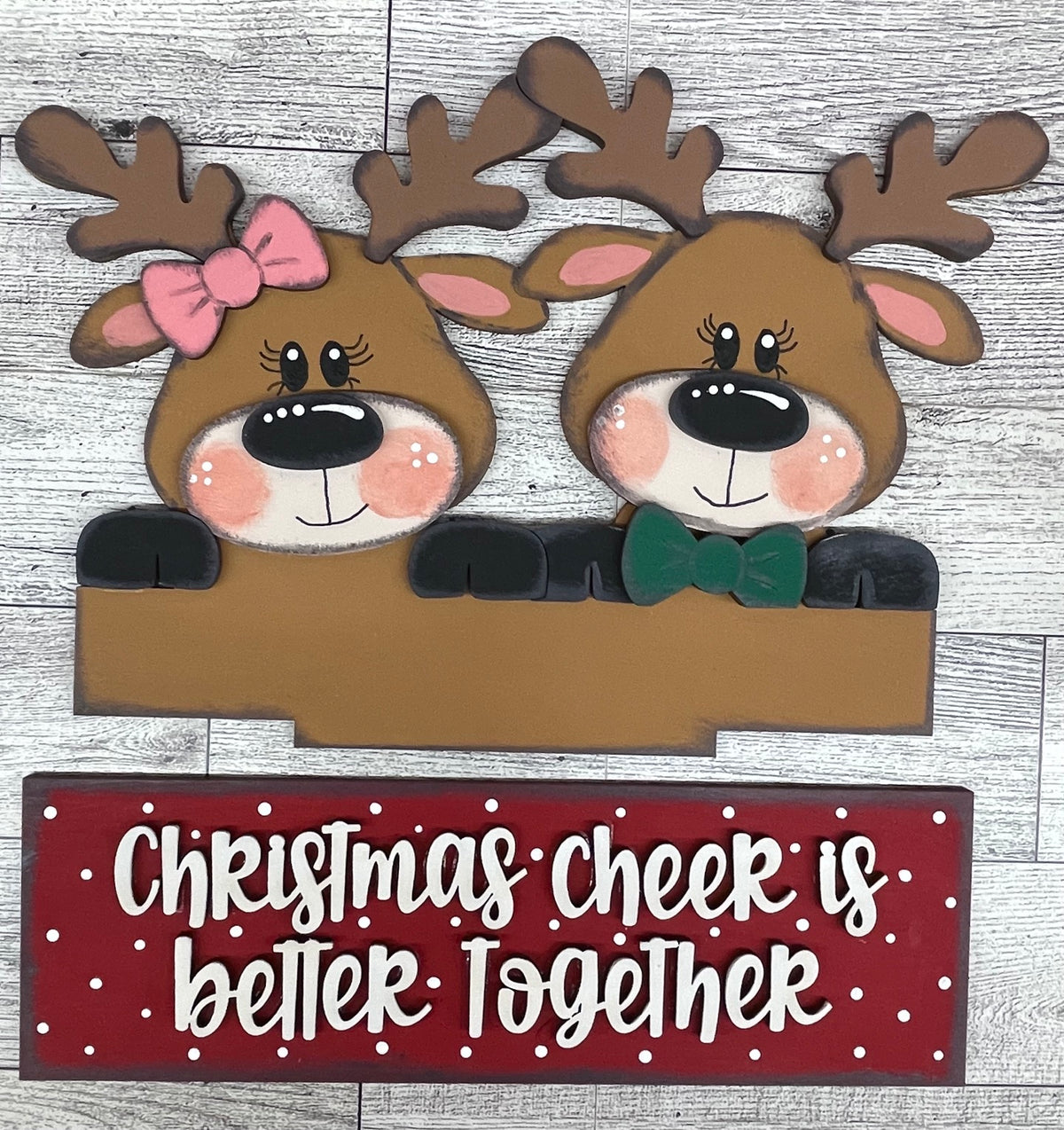 Reindeer Couple 2026 Insert for Changeable Window Box unpainted wood cutouts, ready for you to paint