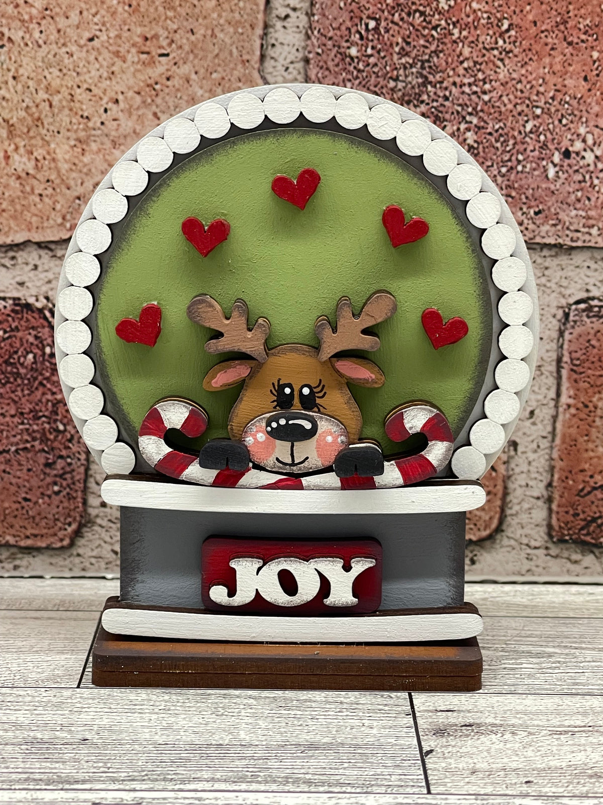 Reindeer 2026 Globe Insert - unpainted wood cutouts, ready for you to paint