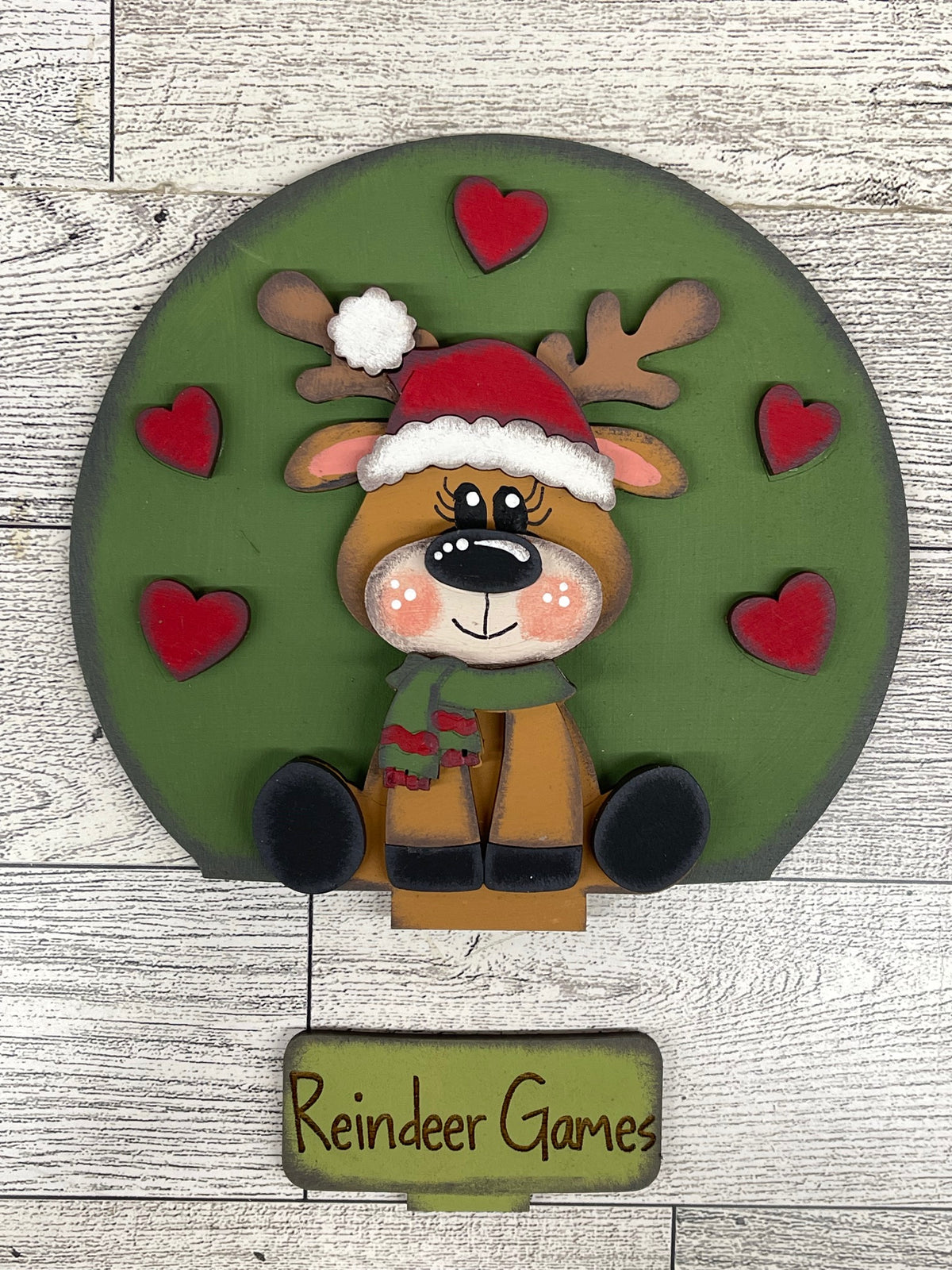 Reindeer 2026 Globe Insert - unpainted wood cutouts, ready for you to paint