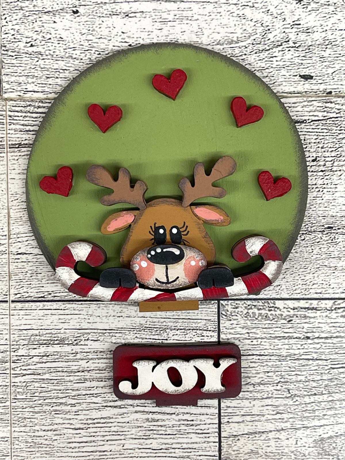 Reindeer 2026 Globe Insert - unpainted wood cutouts, ready for you to paint
