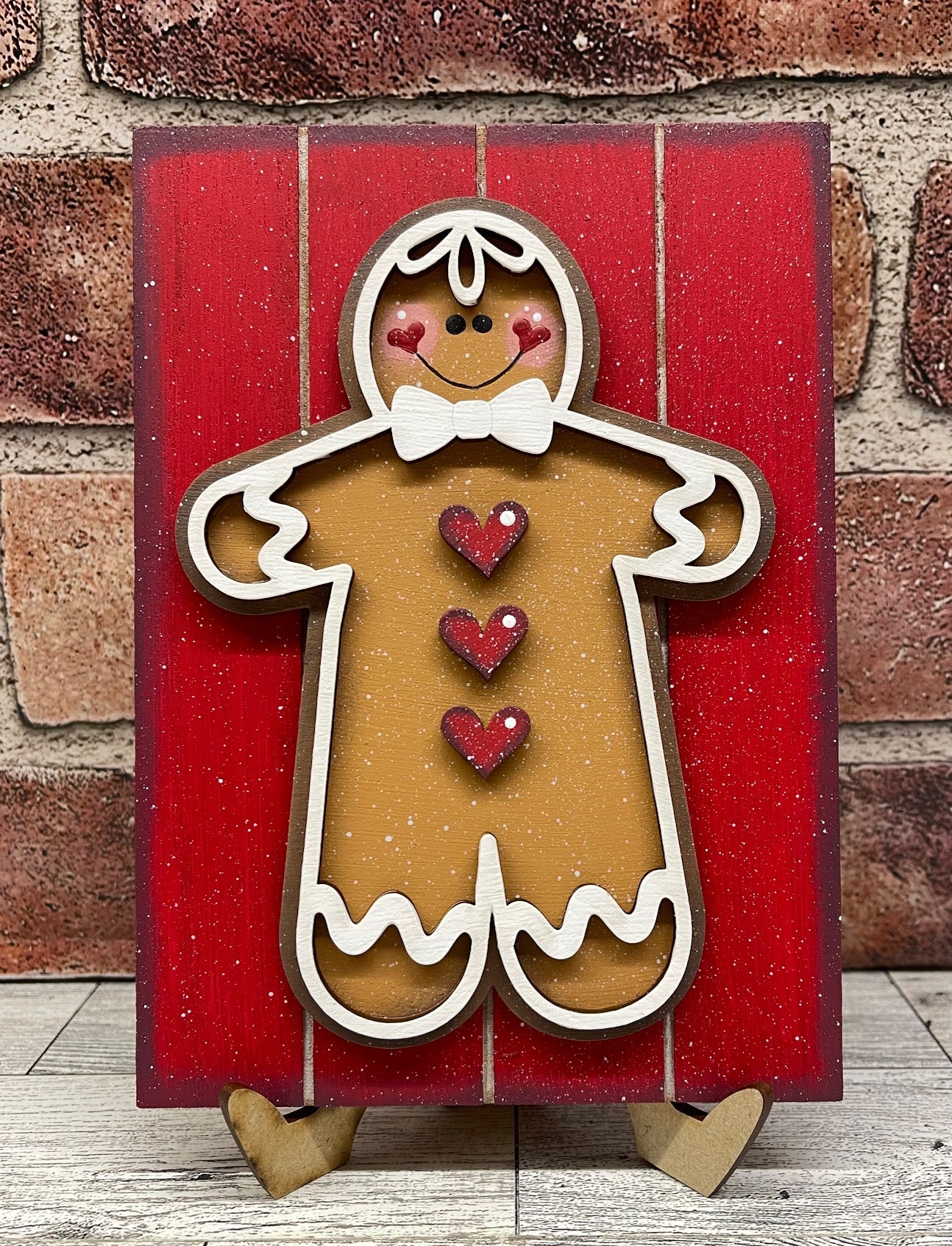 Gingerbread Sign with Easel -  unpainted cutouts