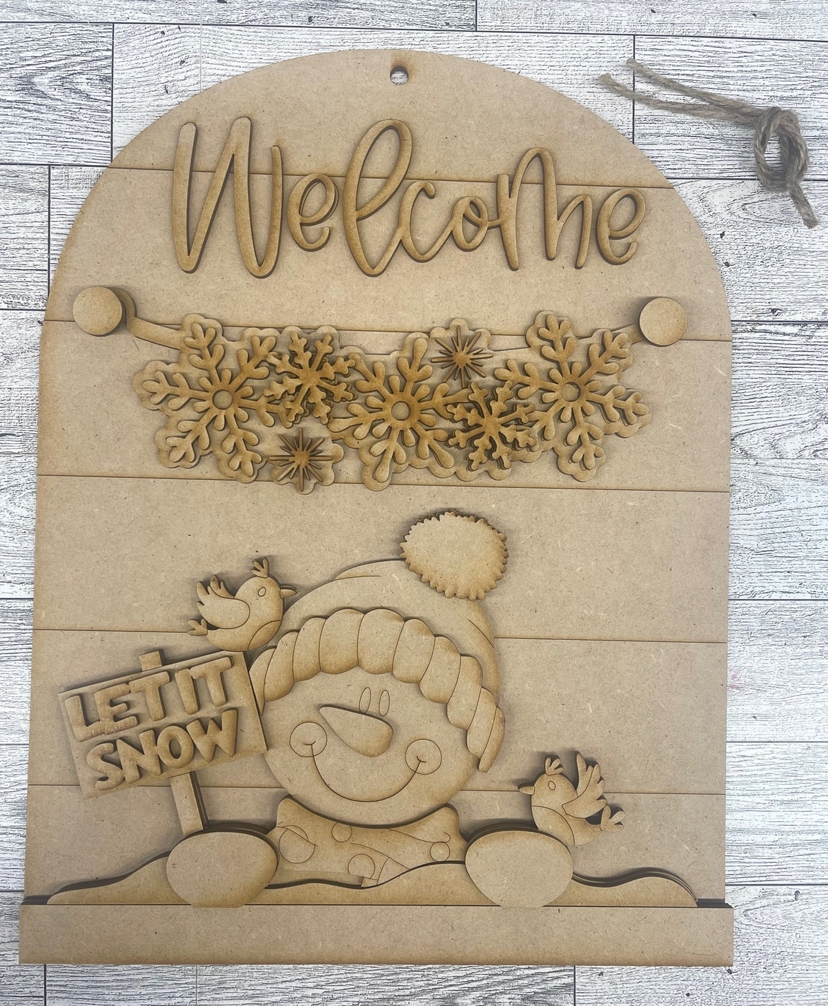 Changeable Hanging Welcome Sign for Picket Fence Inserts unpainted wood cutouts, ready for you to paint, Inserts sold separately