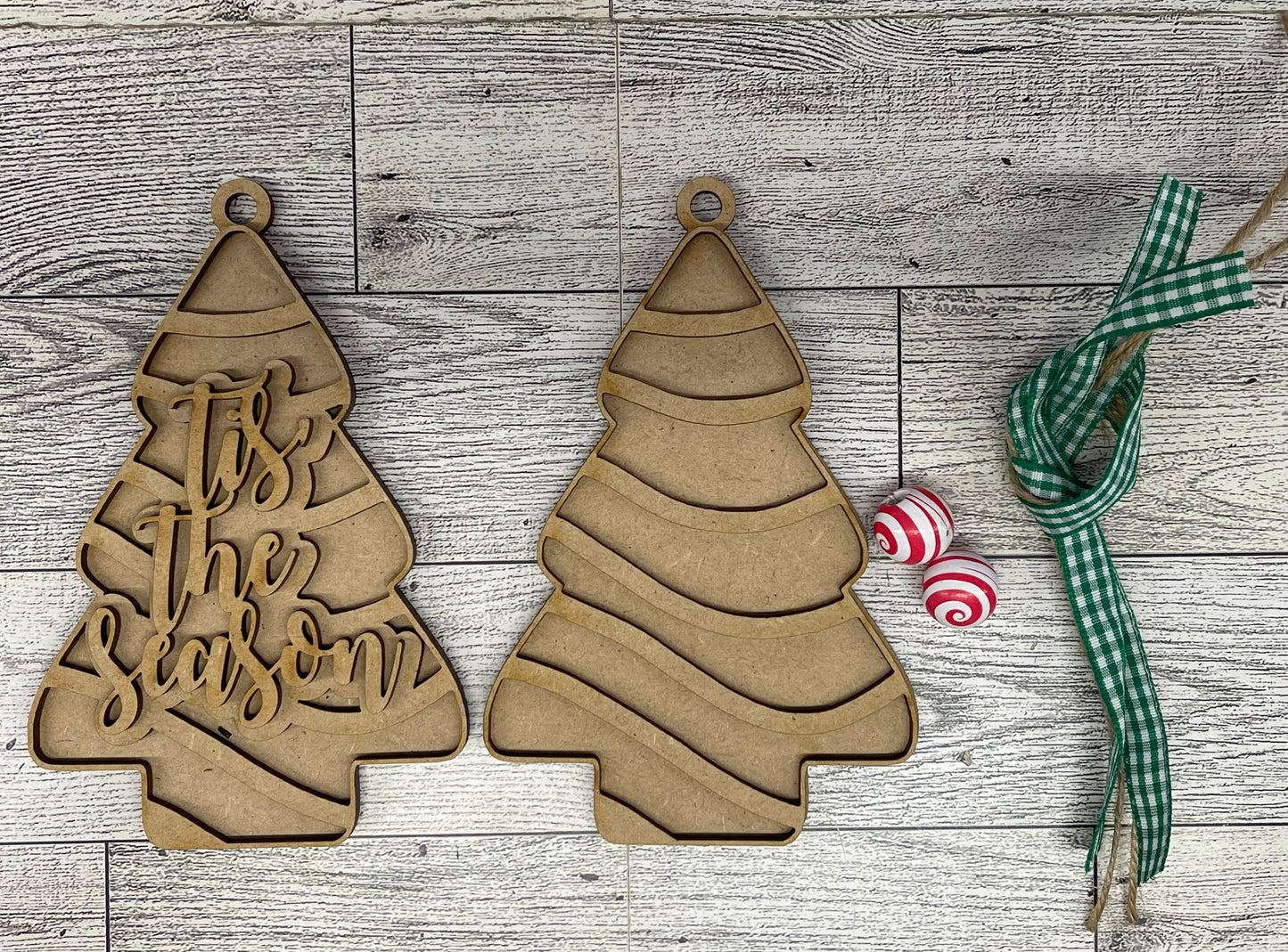 Little Debbie Christmas Tree Ornaments - set of 2 - unpainted cutouts ready for you to finish
