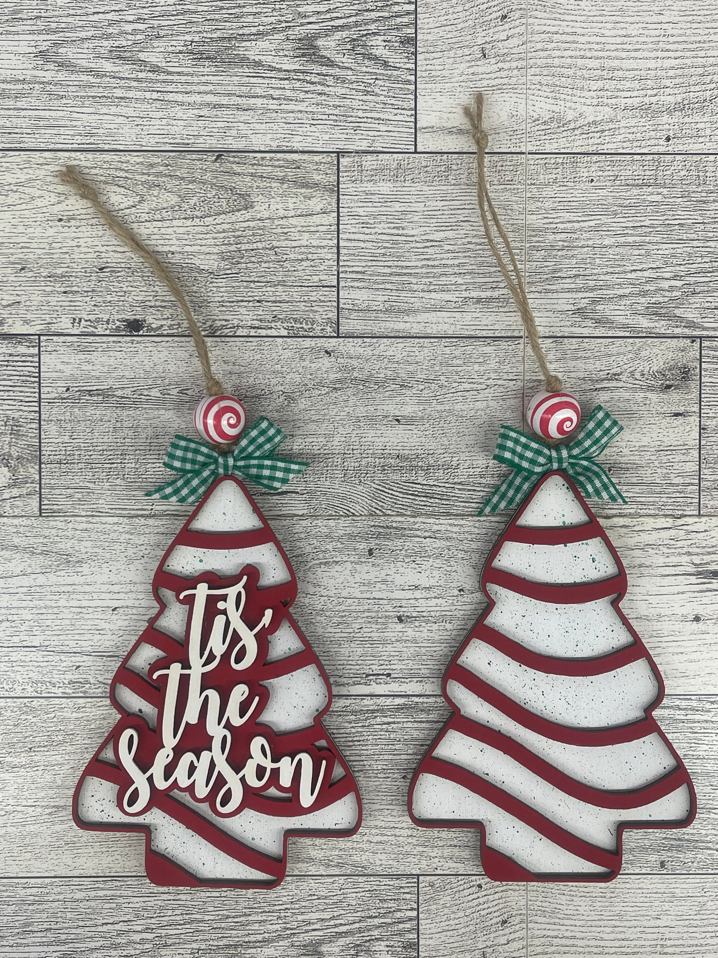 Little Debbie Christmas Tree Ornaments - set of 2 - unpainted cutouts ready for you to finish