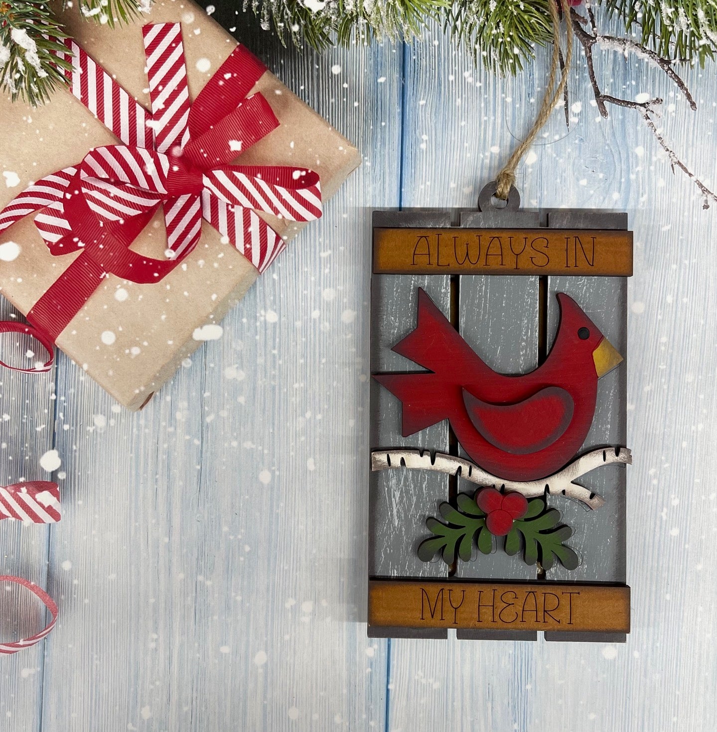 Painted Always in my Heart Cardinal Gift Card Holder