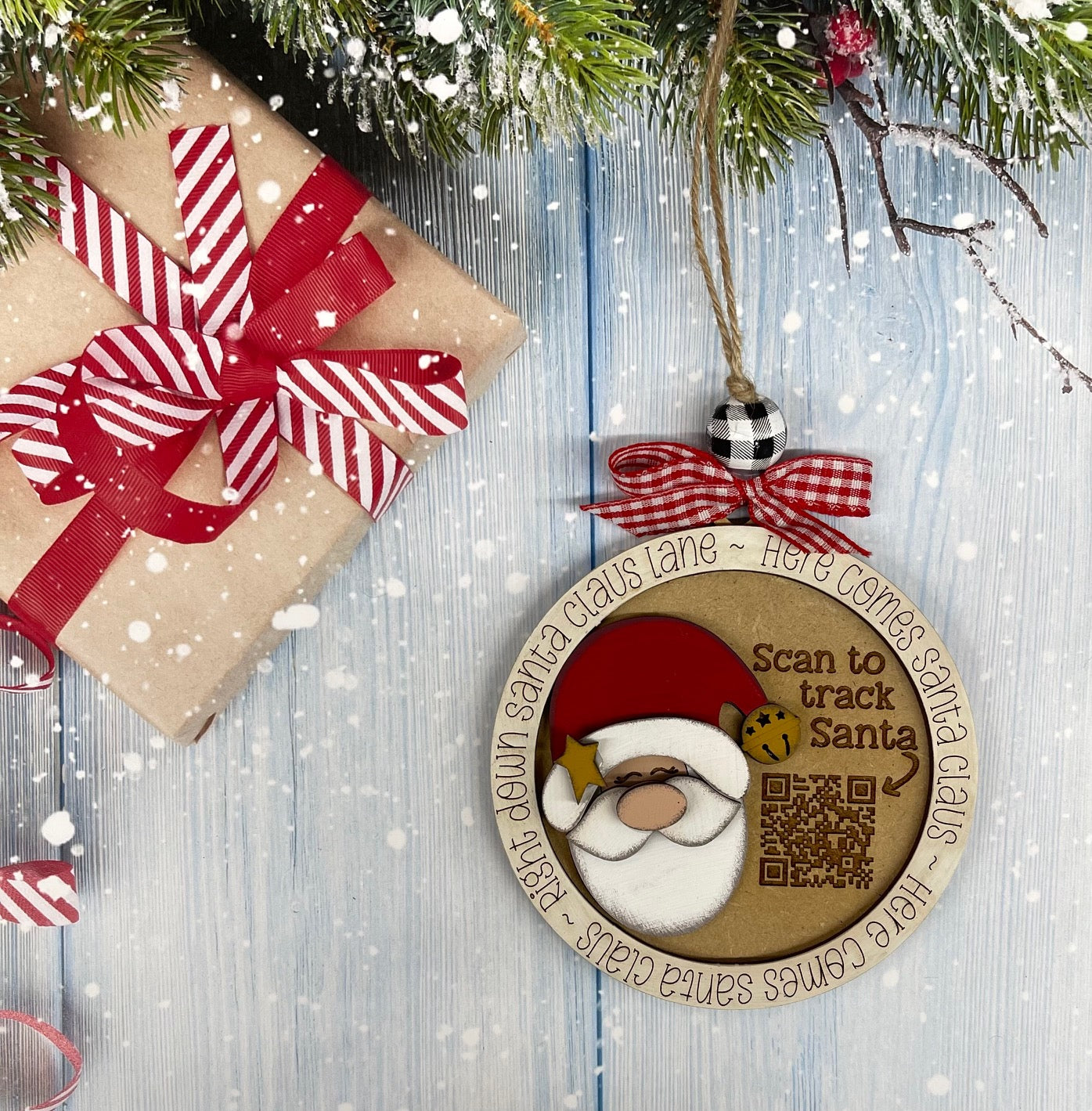 Painted Santa Tracker Ornament