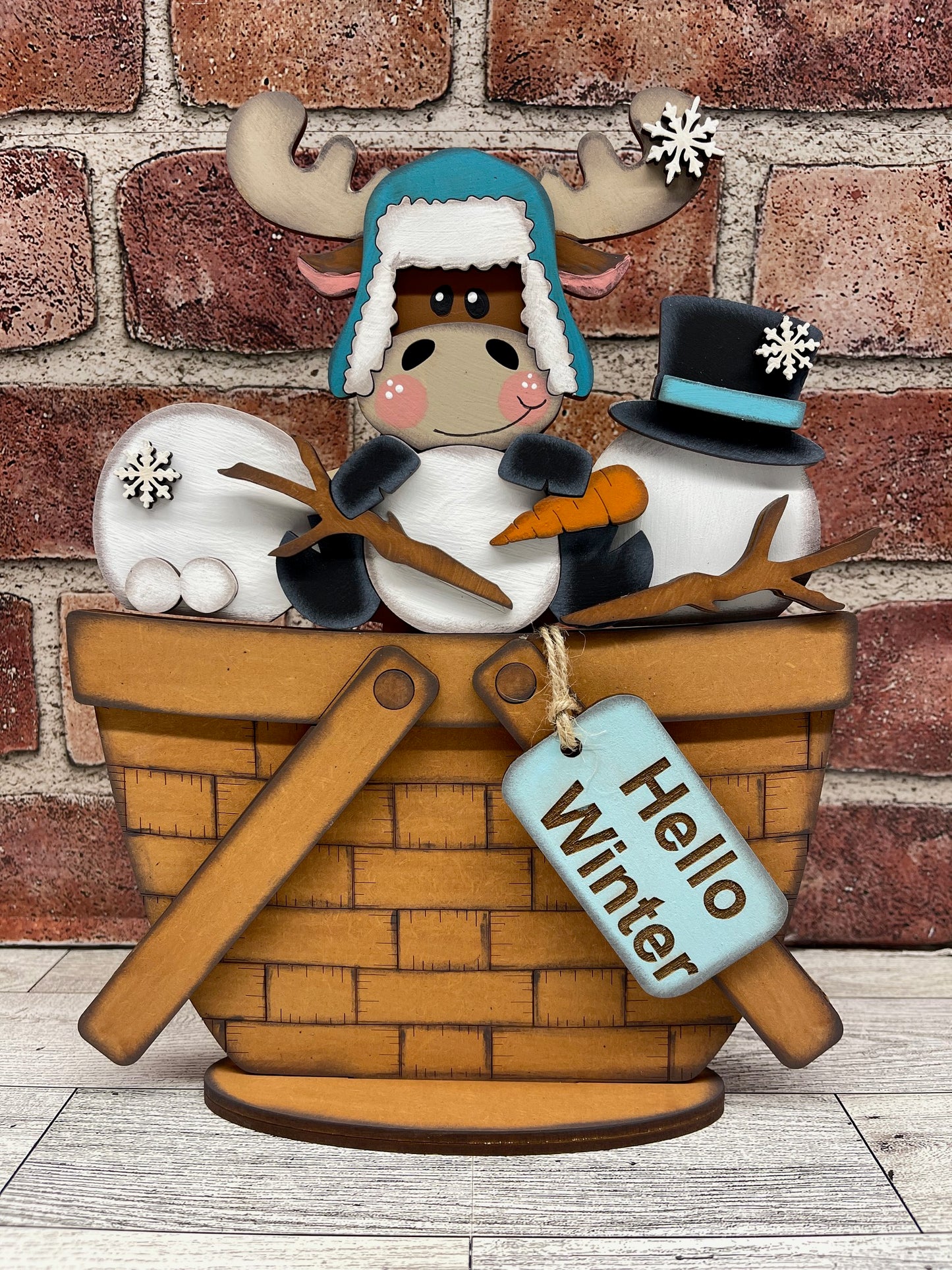 Painted - Winter Moose Insert