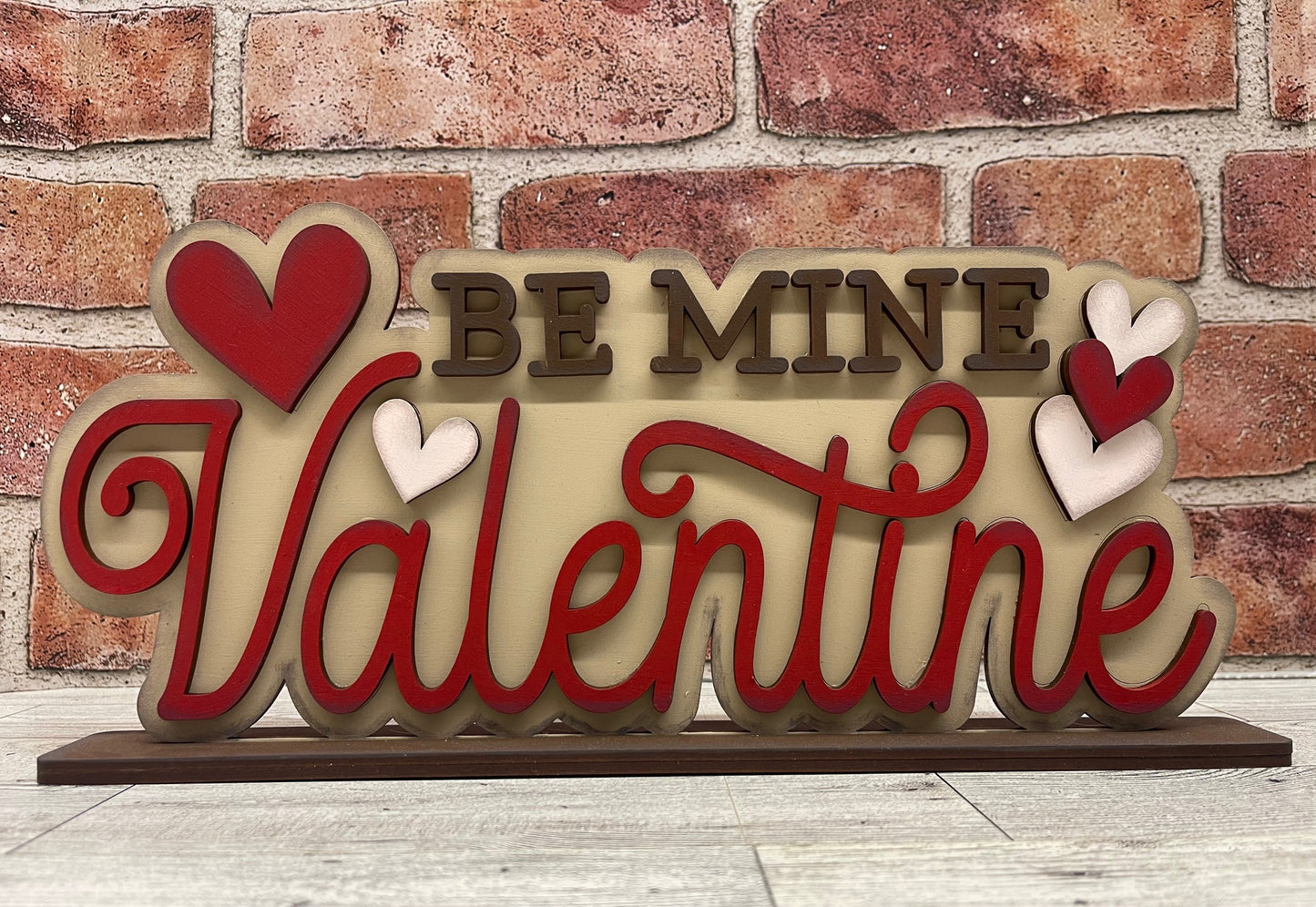Painted Be Mine Valentines word stander