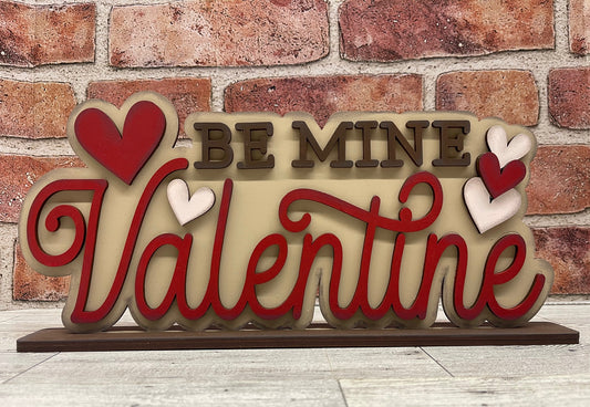 Painted Be Mine Valentines word stander