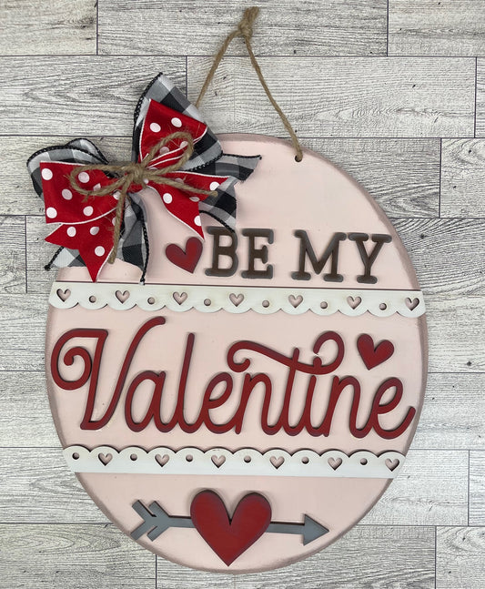 Painted Be My Valentine Door Sign