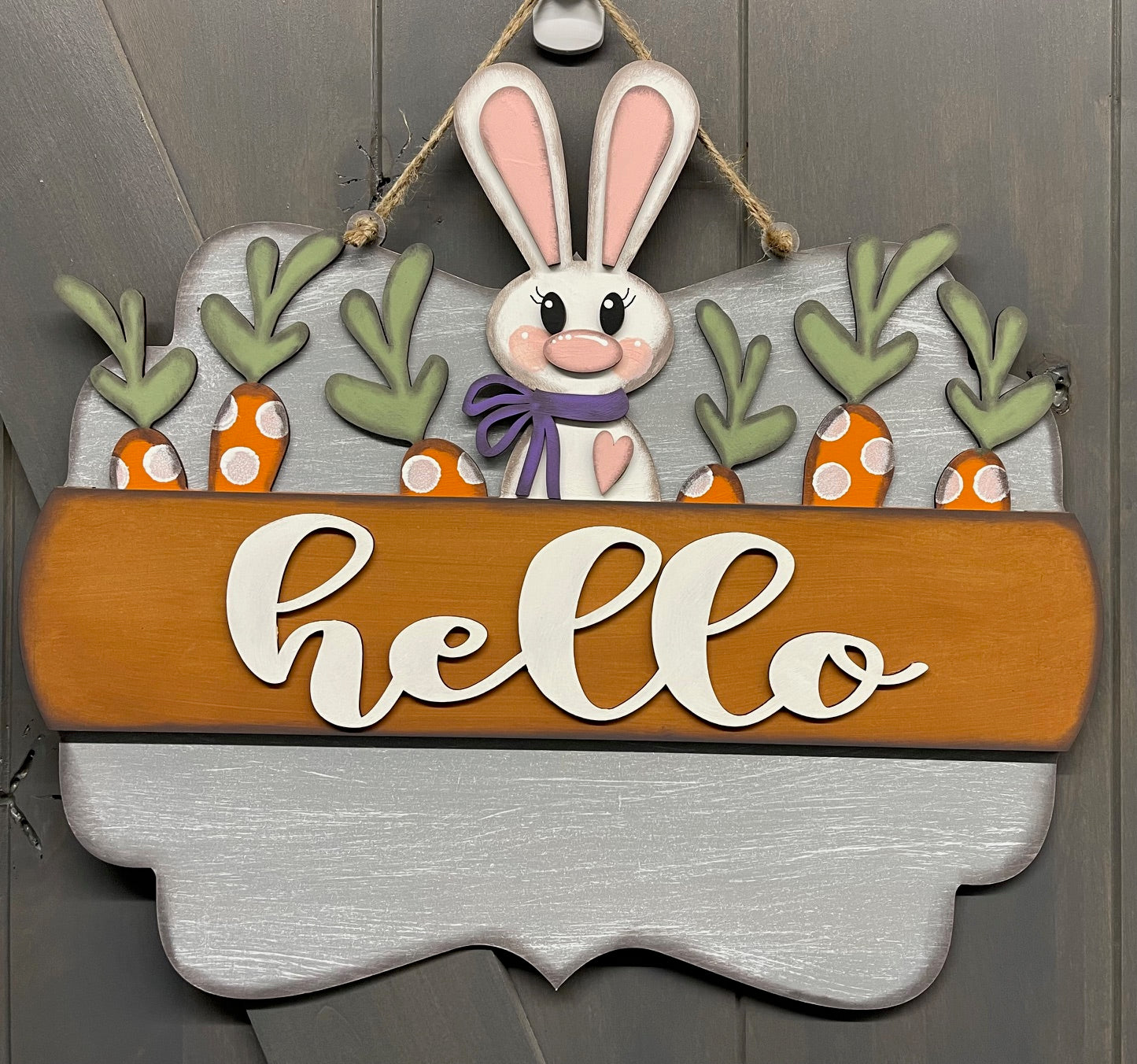 Both March 2025 Insert and blocks only - March Craft Kit - Hello Door Sign Insert and House Ladder Blocks Only unpainted cutouts, Bonus Bunny Kit - doesn't include the door sign backer and house leaning ladder