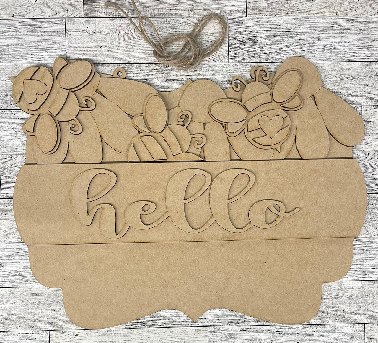 April 2025 Sign insert only - Hello Door Sign Insert only unpainted cutouts - doesn't include the door sign backer