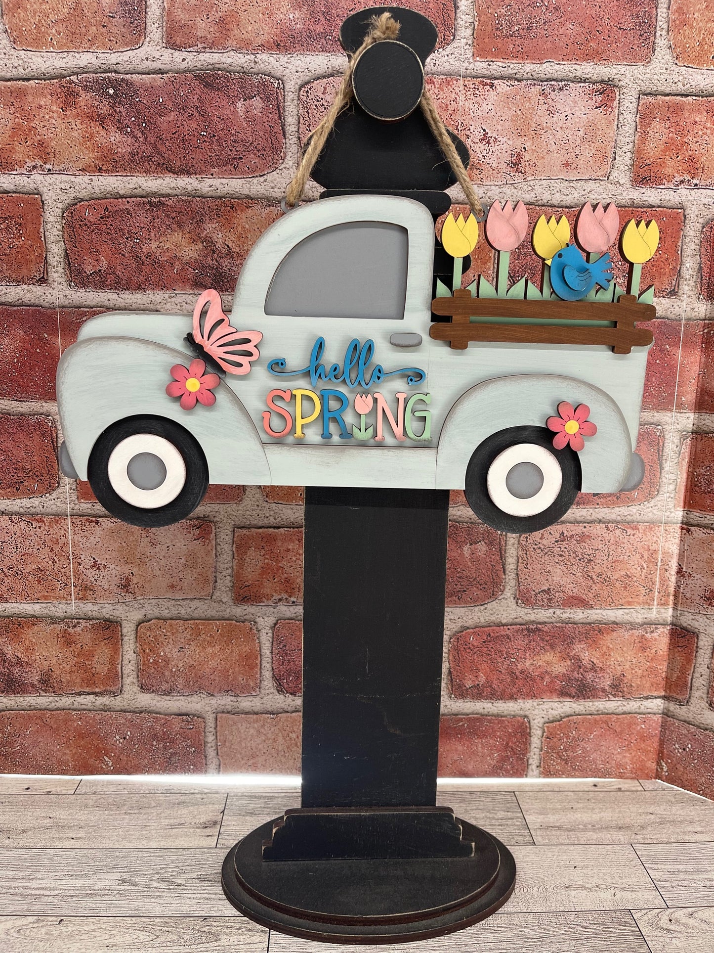 Painted Hello Spring Truck Door Sign