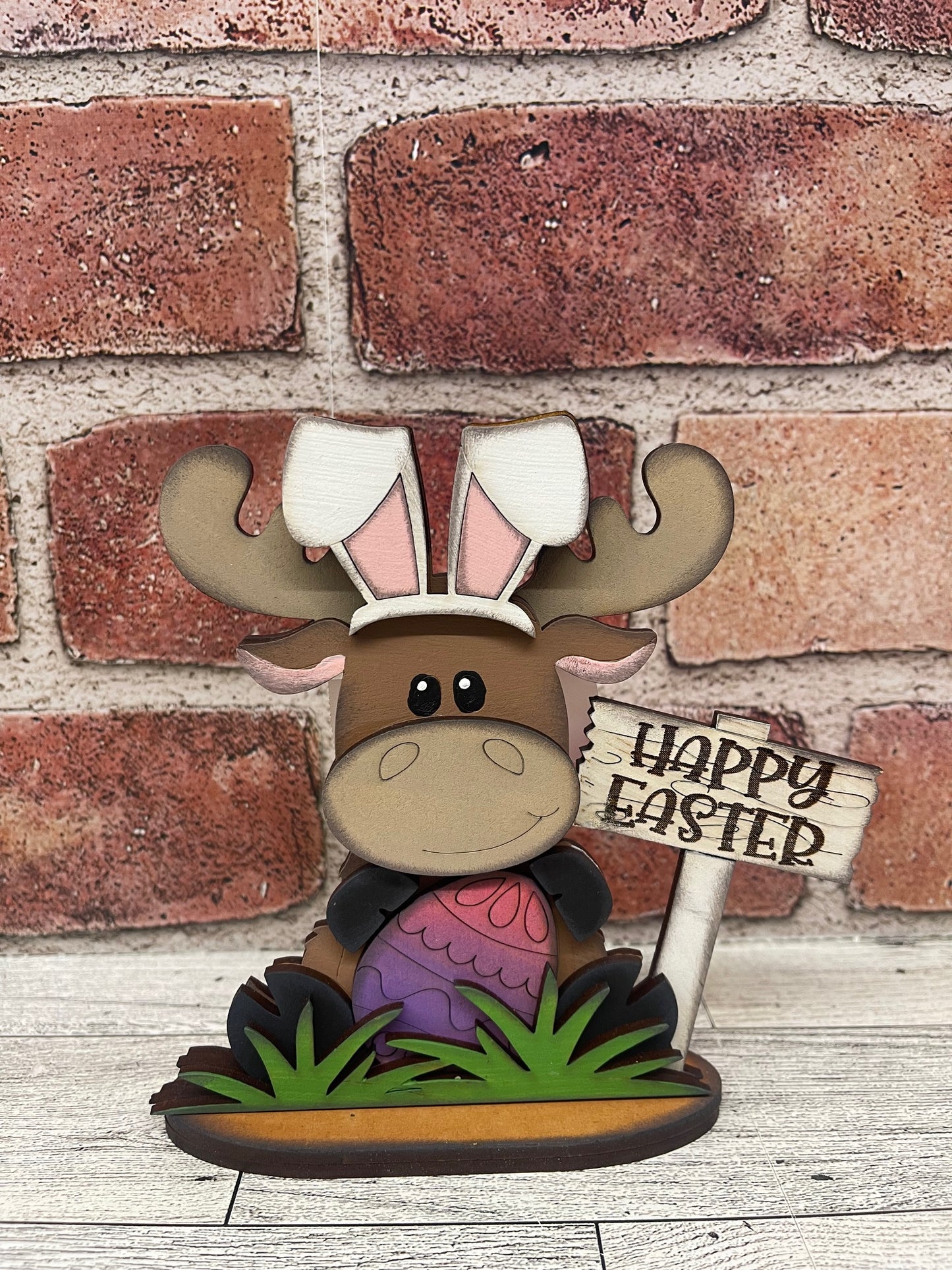 Painted Moose Easter Standers