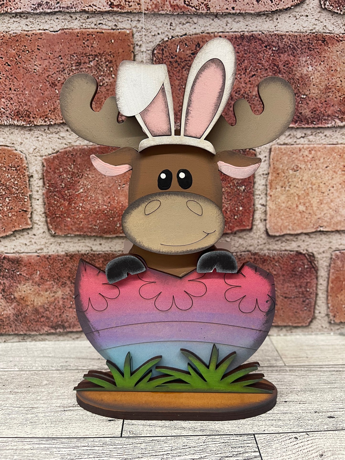 Painted Moose Easter Standers