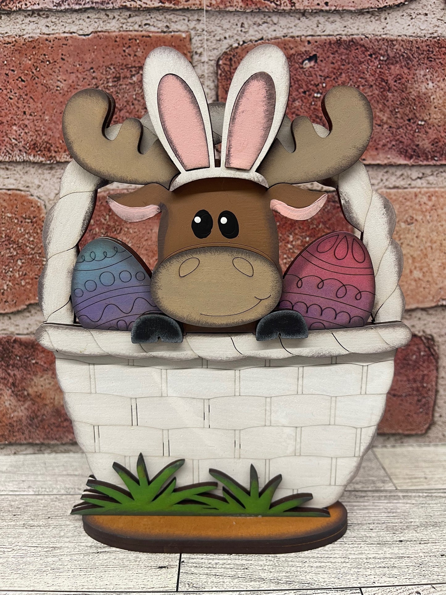 Painted Moose Easter Standers