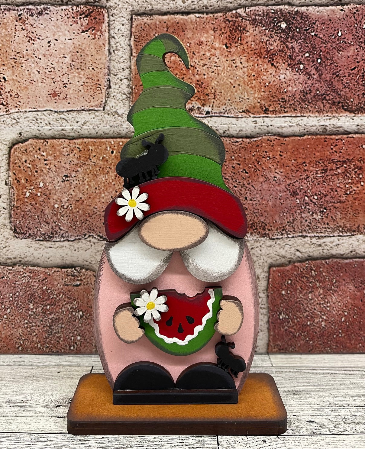 Both May 2025 Insert and blocks only - May Craft Kit - Hello Door Sign Insert and House Ladder Blocks Only unpainted cutouts, Bonus Watermelon Gnome Kit- doesn't include the door sign backer and house leaning ladder