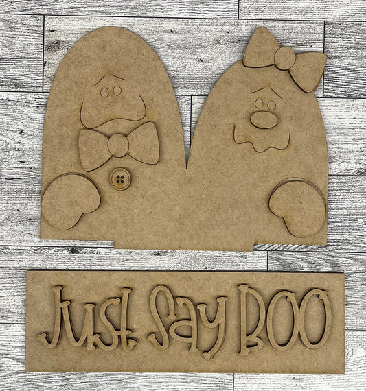 Just Say Boo - Insert for Changeable Window Box unpainted wood cutouts, ready for you to paint