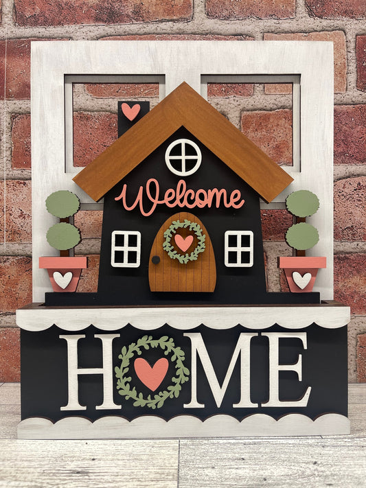 Welcome Home - Insert for Changeable Window Box unpainted wood cutouts, ready for you to paint