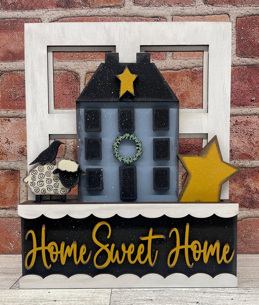 Home Sweet Home - Insert for Changeable Window Box unpainted wood cutouts, ready for you to paint