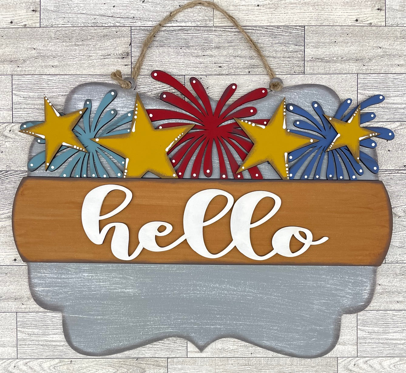 June 2025 Sign insert only - Hello Door Sign Insert only unpainted cutouts - doesn't include the door sign backer