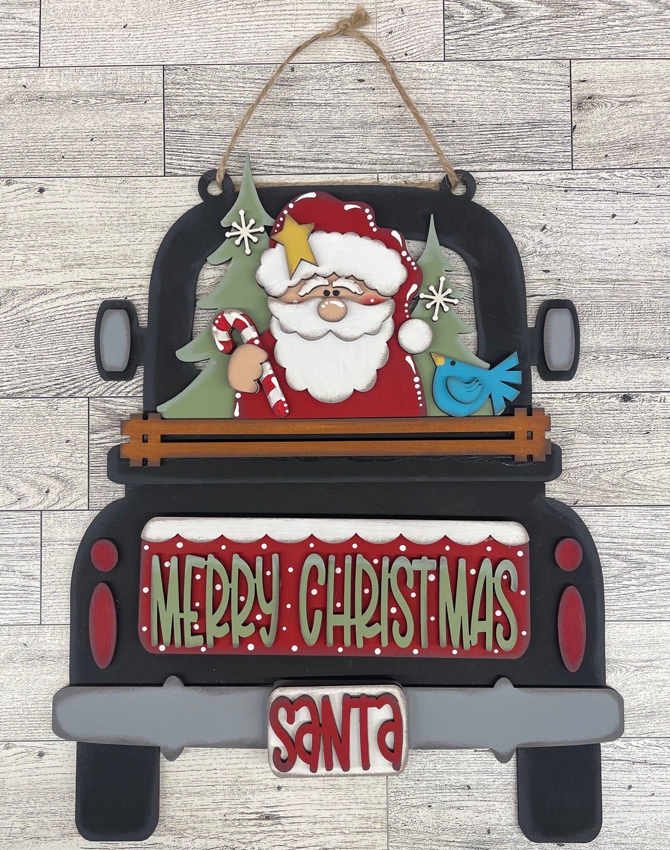 Day 5 - Christmas in July - Santa Merry Christmas Truck Insert - wood cutouts