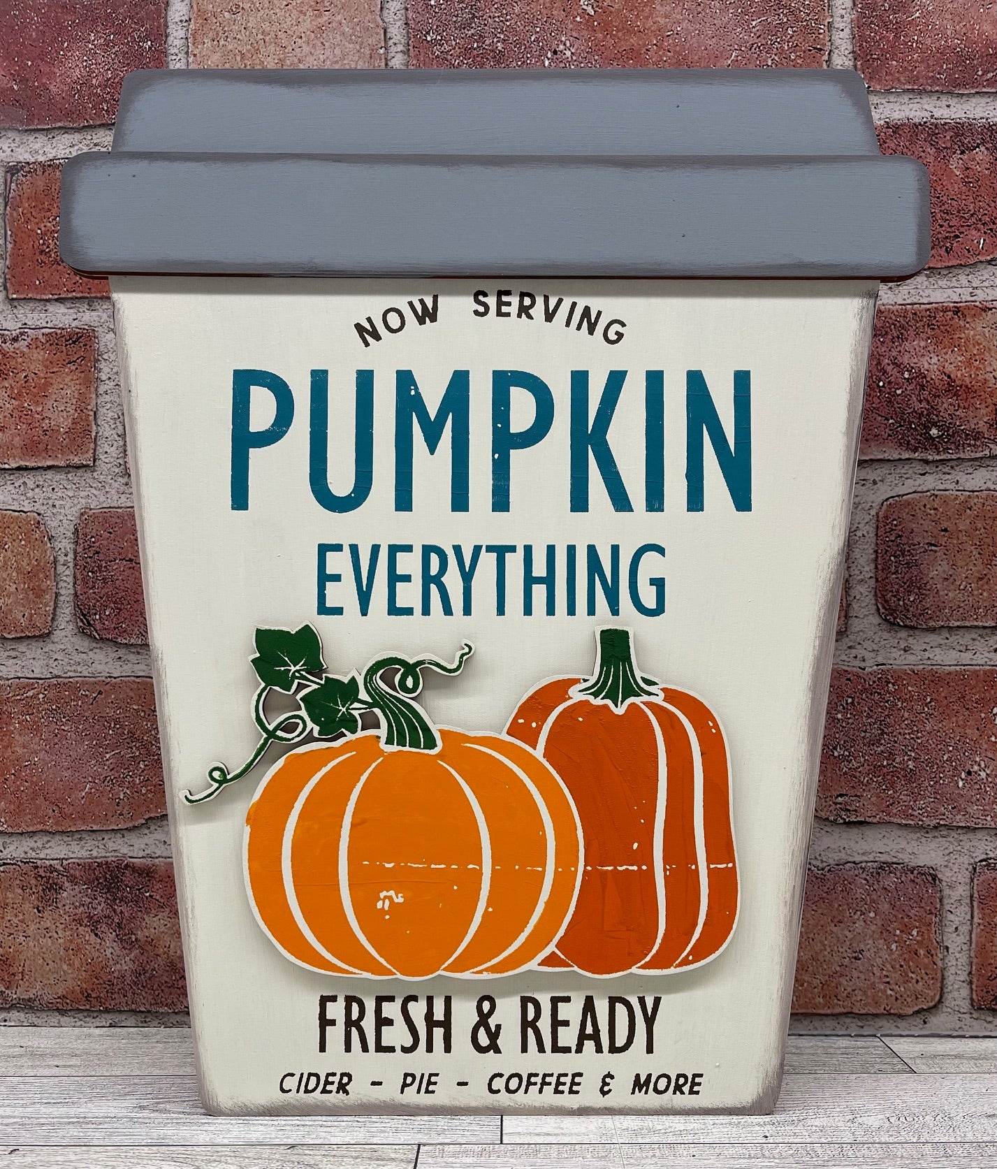 Pumpkin Everything Coffee Cup Sign or Rustic Sign - unpainted wooden cutouts, ready for you to paint