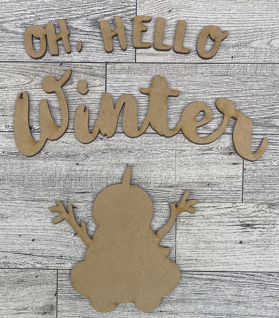 Oh, Hello Winter Snowman Cutouts - unpainted wooden cutouts, ready for you to paint