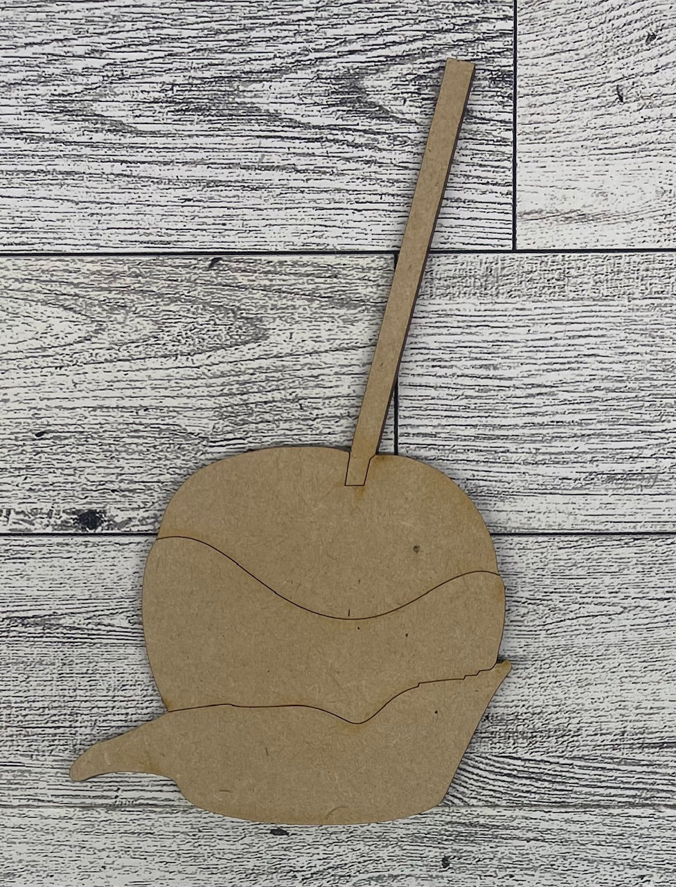 Happy Fall Treat - Candy Apple Cutouts - unpainted wooden cutouts, ready for you to paint