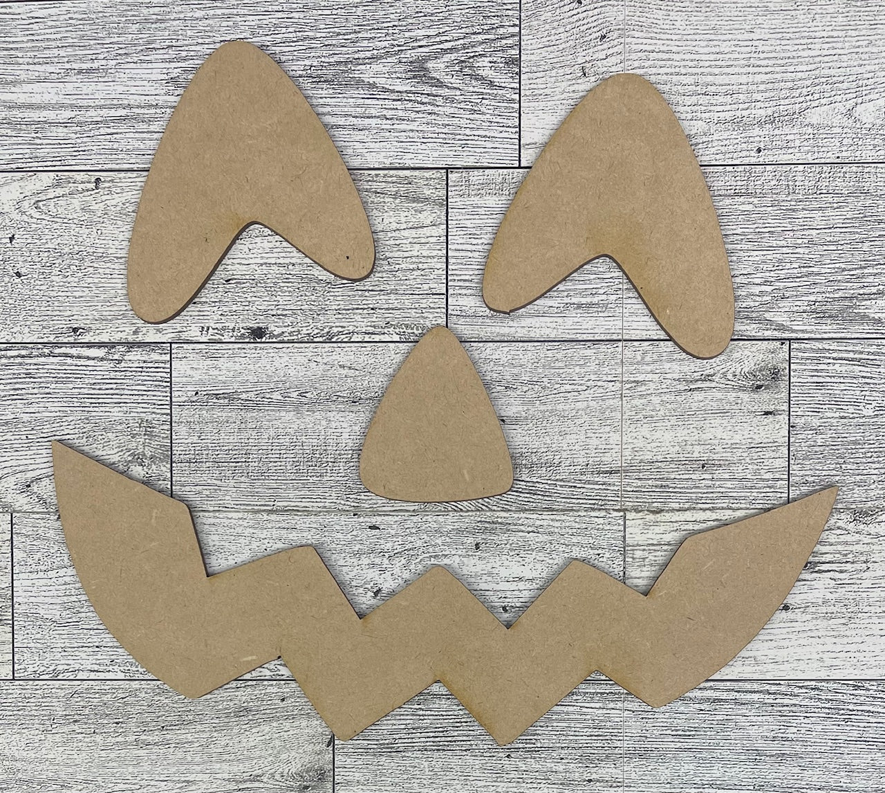 Happy Pumpkin cutouts - unpainted wooden cutouts, ready for you to paint