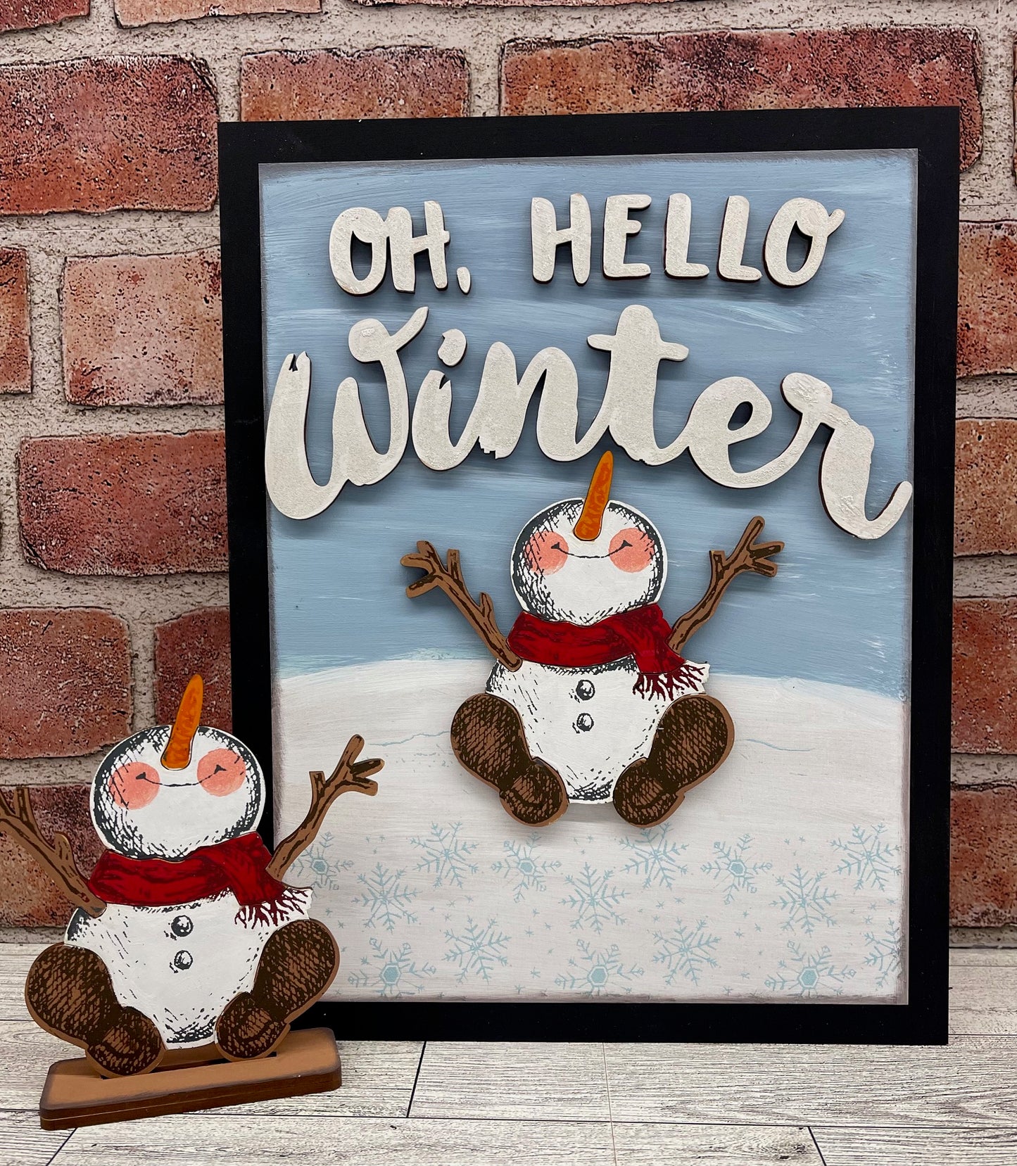 Oh, Hello Winter Snowman Cutouts - unpainted wooden cutouts, ready for you to paint