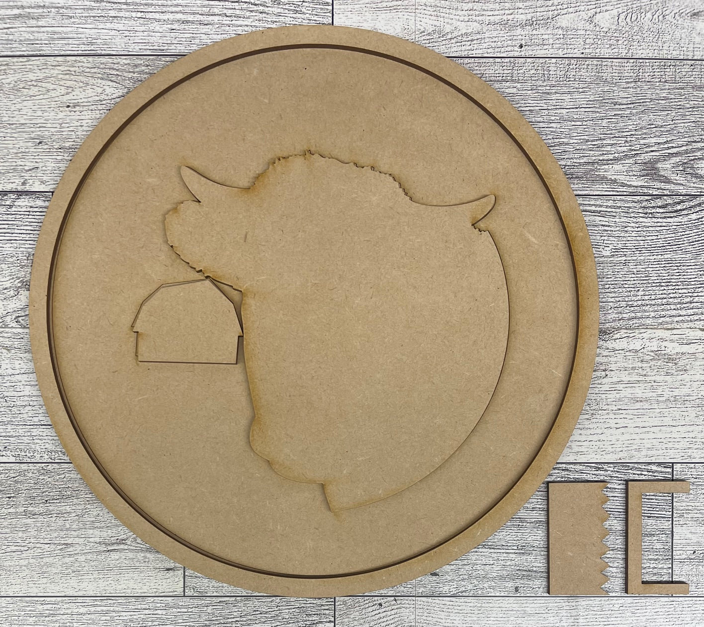 Kitchen Closed this Heifer has had it cutouts - unpainted wooden cutouts, ready for you to paint