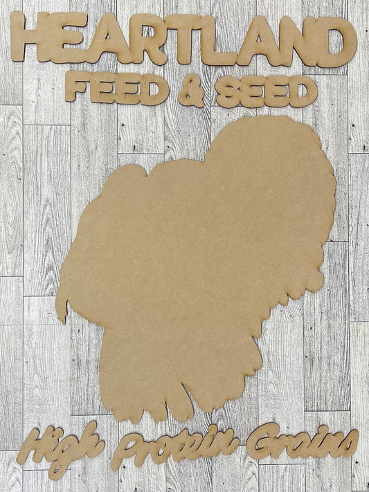 Heartland Feed & Seed - Large Turkey cutouts - unpainted wooden cutouts, ready for you to paint