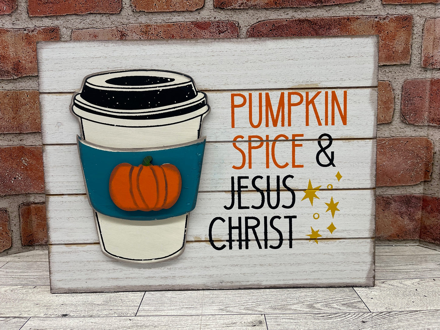Pumpkin Spice and Jesus Christ Cutouts - unpainted wooden cutouts, ready for you to paint
