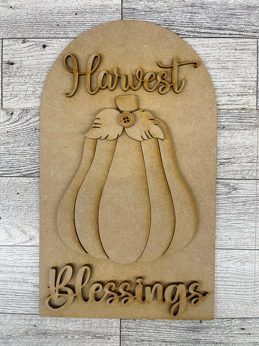 Harvest Blessings Frame Insert cutouts - unpainted wooden cutouts, ready for you to paint