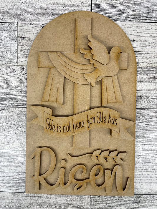 He has Risen Easter Frame Insert cutouts - unpainted wooden cutouts, ready for you to paint