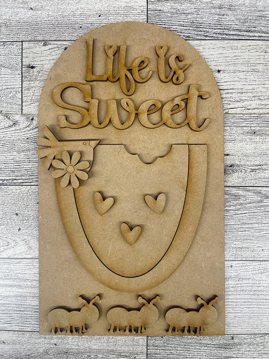 Watermelon Arch Frame Insert cutouts - unpainted wooden cutouts, ready for you to paint