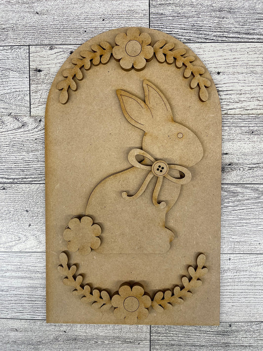 Easter Bunny Arch Frame Insert cutouts - unpainted wooden cutouts, ready for you to paint
