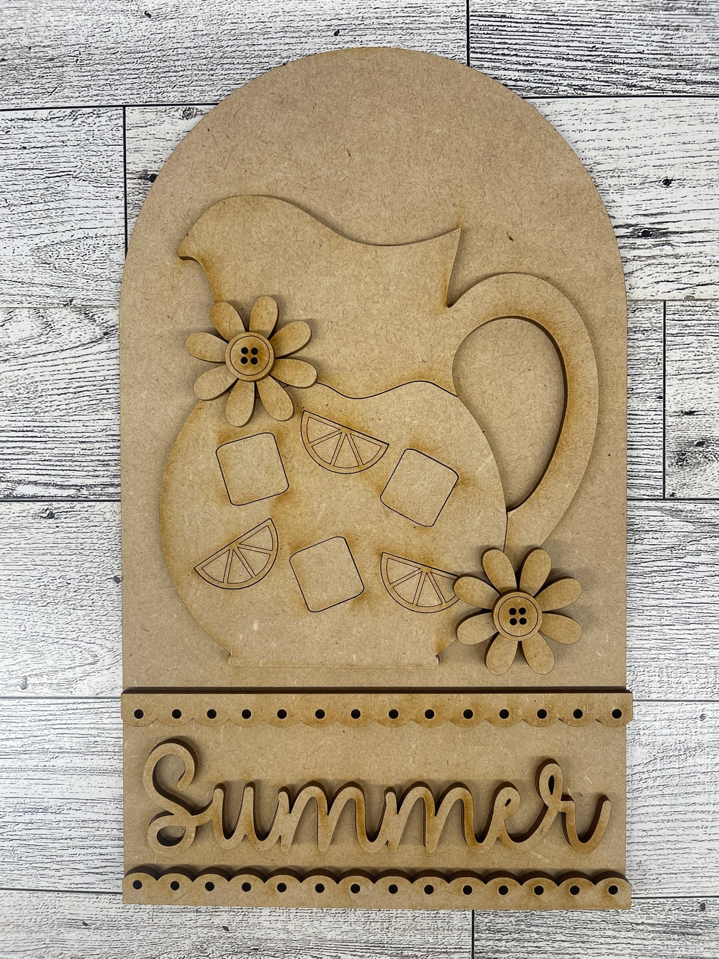 Summer Lemonade Frame Insert cutouts - unpainted wooden cutouts, ready for you to paint