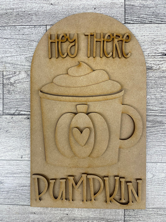 Hey There Pumpkin Arch Frame Insert cutouts - unpainted wooden cutouts, ready for you to paint