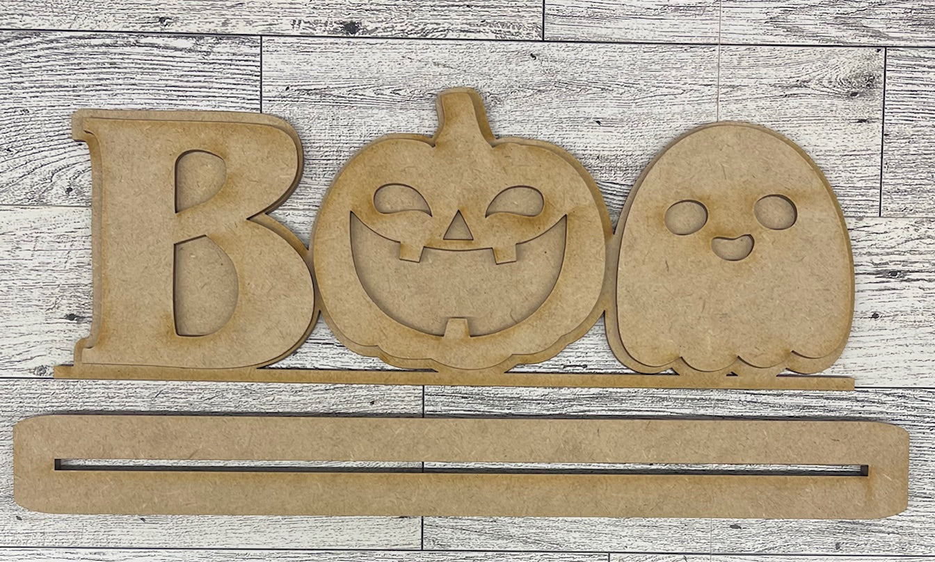 BOO Stander cutouts - unpainted wooden cutouts, ready for you to paint