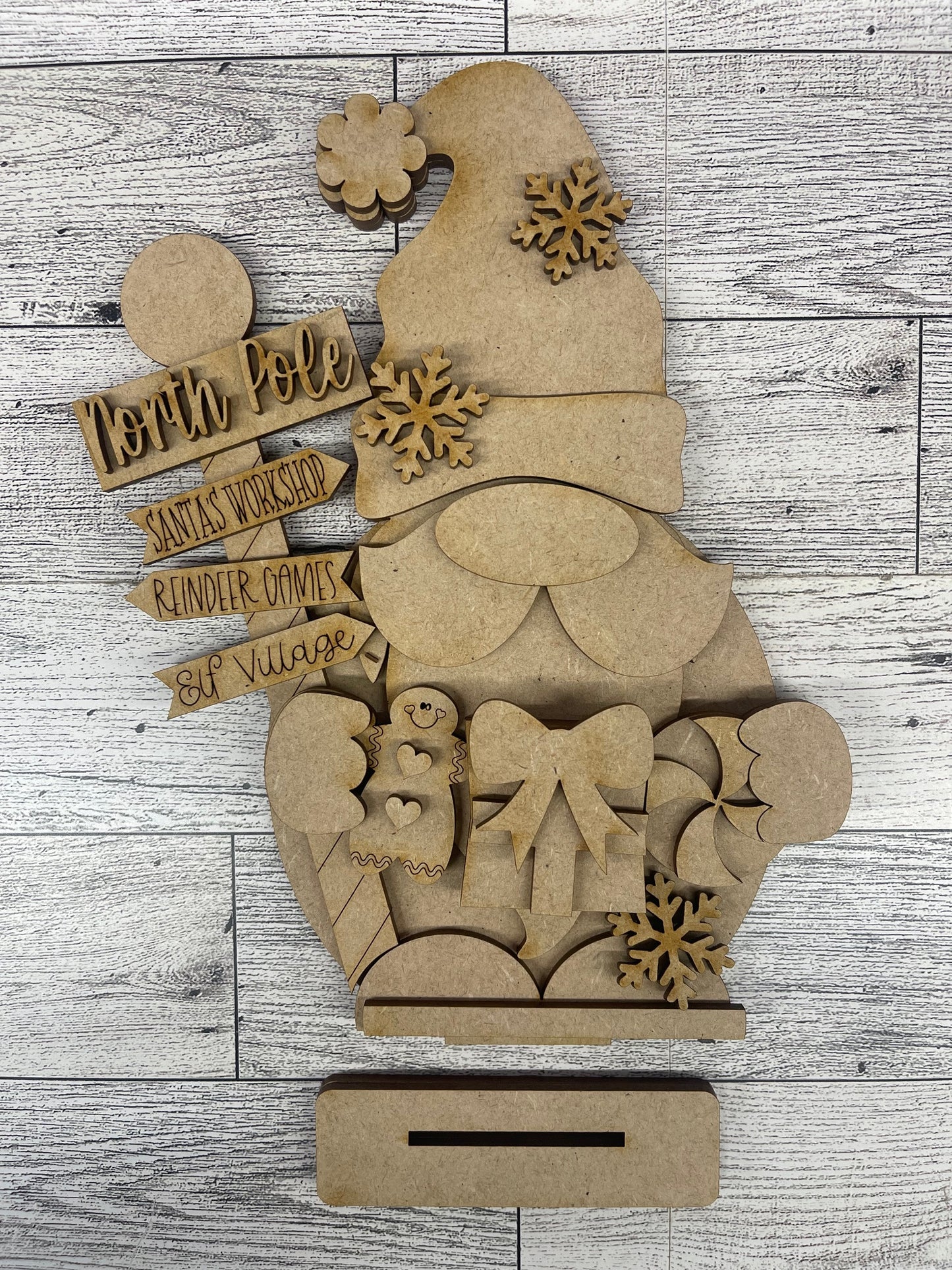 Day 19 - Christmas in July - Santa Gnome with Directional Sign - Ready for you to paint