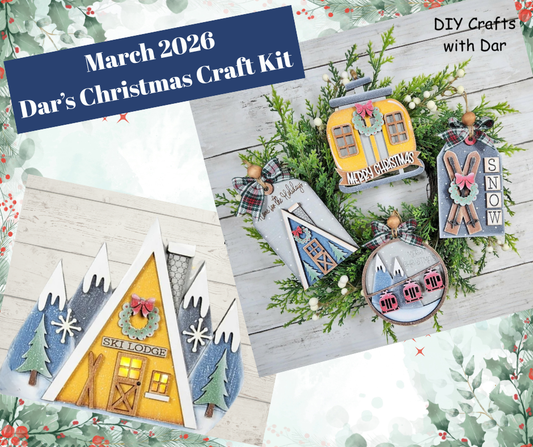 March 2026 - Dar's Christmas Craft Club - unpainted wood cutouts, ready for you to paint