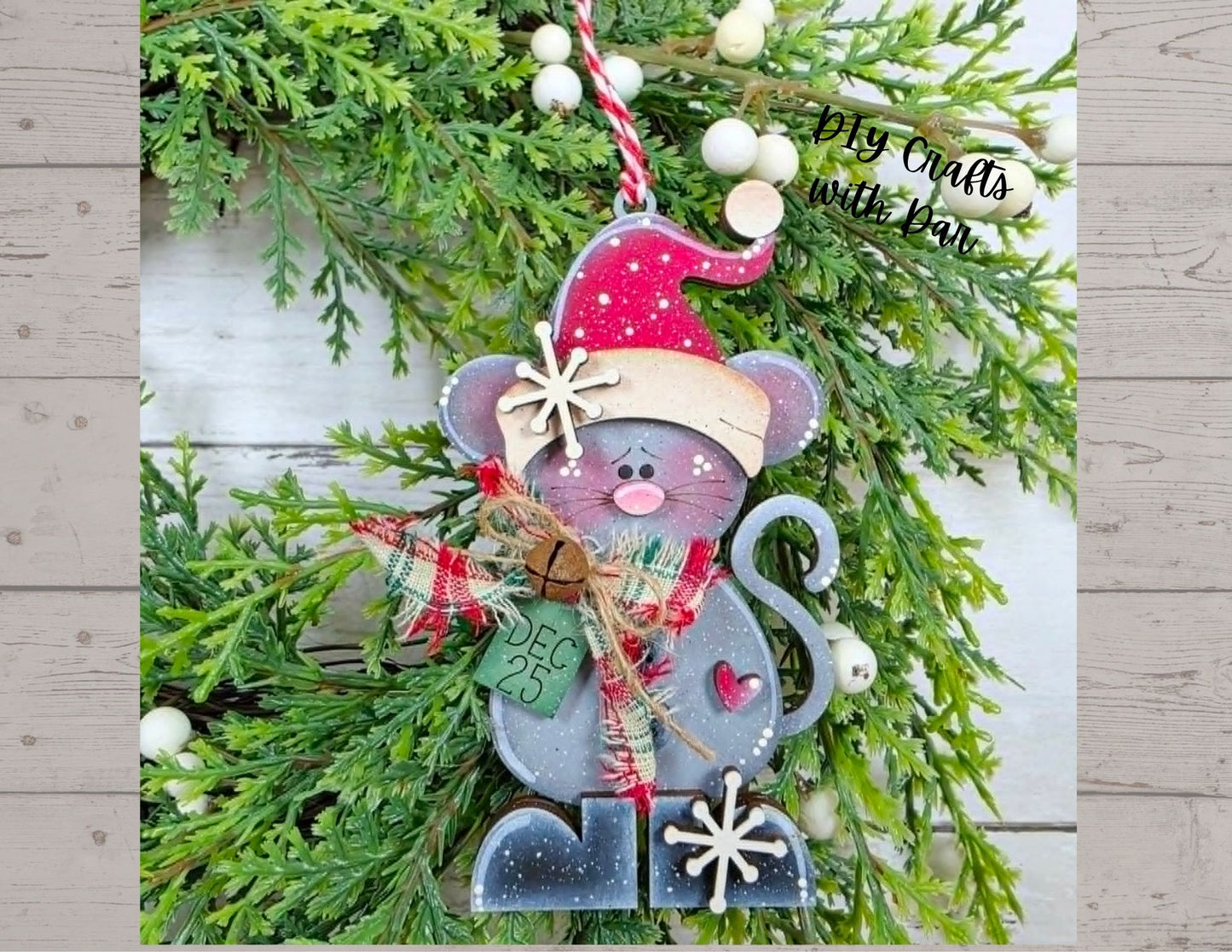 August 2026 - Dar's Christmas Craft Club - unpainted wood cutouts, ready for you to paint