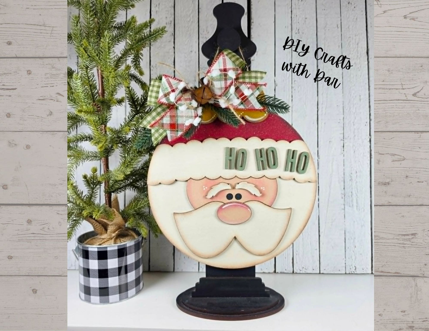 Santa Ho Ho Ho Door Sign 2026 - unpainted wood cutouts, ready for you to paint