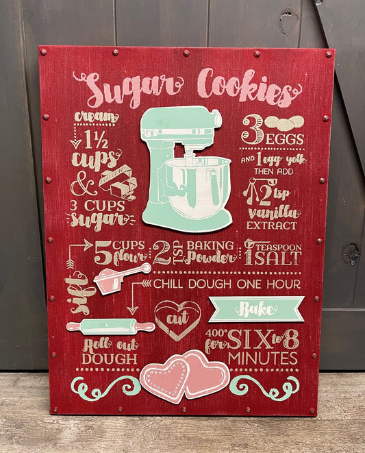 Sugar Cookie Sign Cutouts, unpainted wooden cutout, ready for you to paint