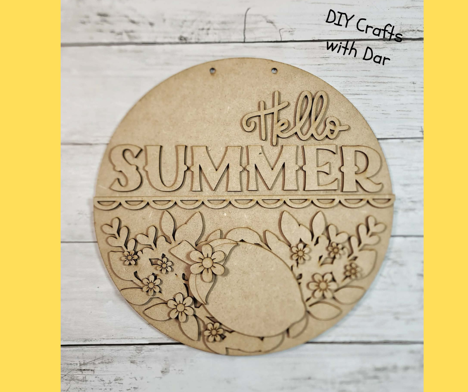 Lemon Hello Summer - 2026 Door Sign - wood  cutouts - unpainted wooden cutouts, ready for you to paint