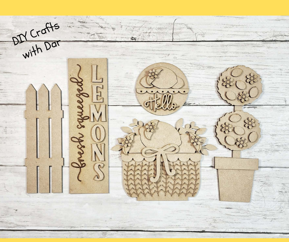 Lemon Barn Door inserts - wood cutouts - unpainted wooden cutouts, ready for you to paint
