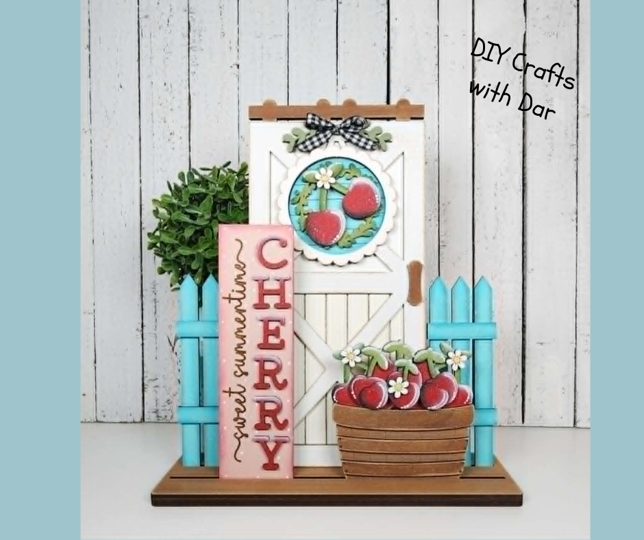 Cherry Barn Door inserts - wood cutouts - unpainted wooden cutouts, ready for you to paint